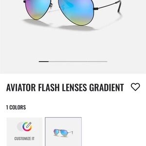 Ray-Ban Aviator Flash Gradient Sunglasses — Blue to Yellow Lenses, Black Frame